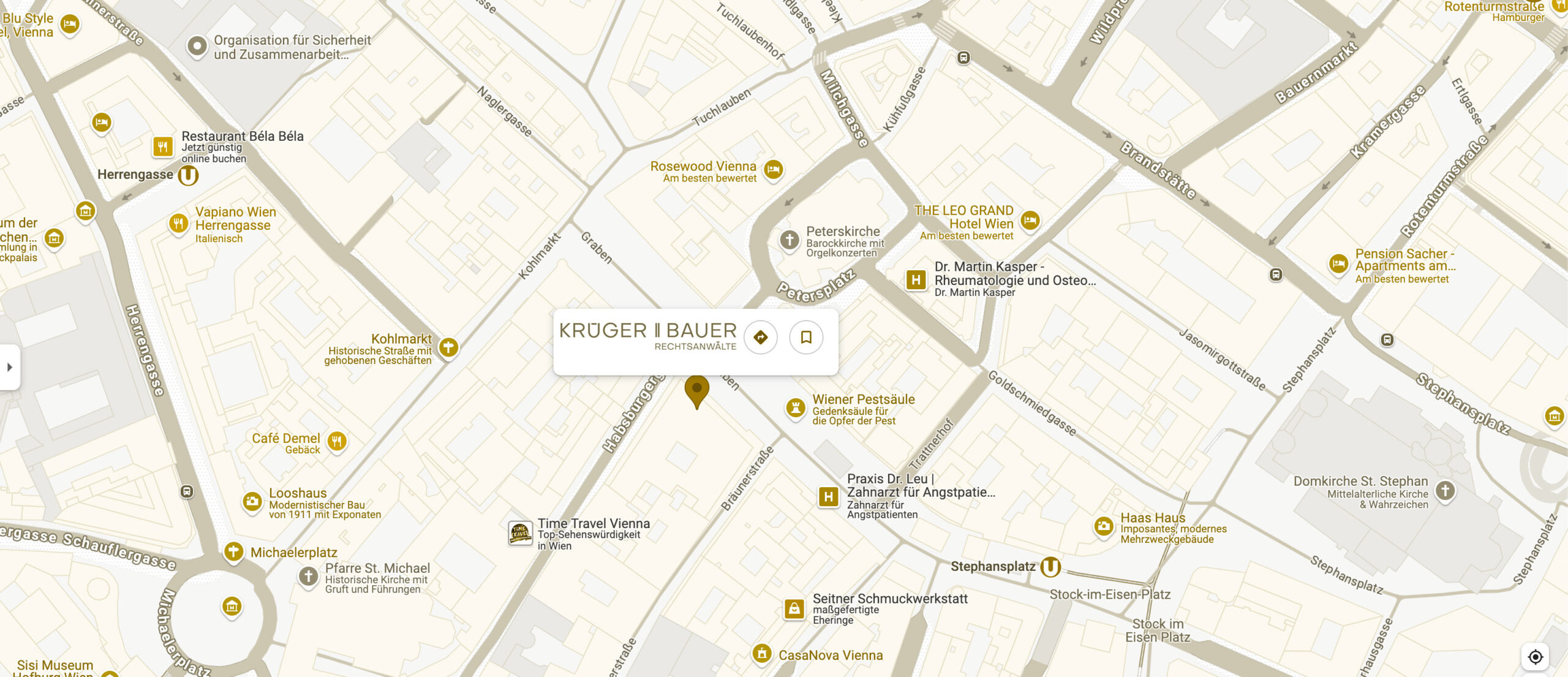 Krüger Bauer Rechtsanwälte Graben 14-15 Wien, Eingang Bräunerstraße 2